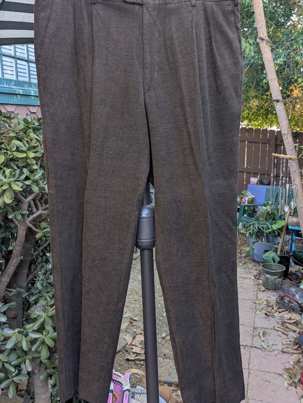 Made in Italy! Men's Brown Dress Pants - Classic Pleated Trousers, size 42 waist